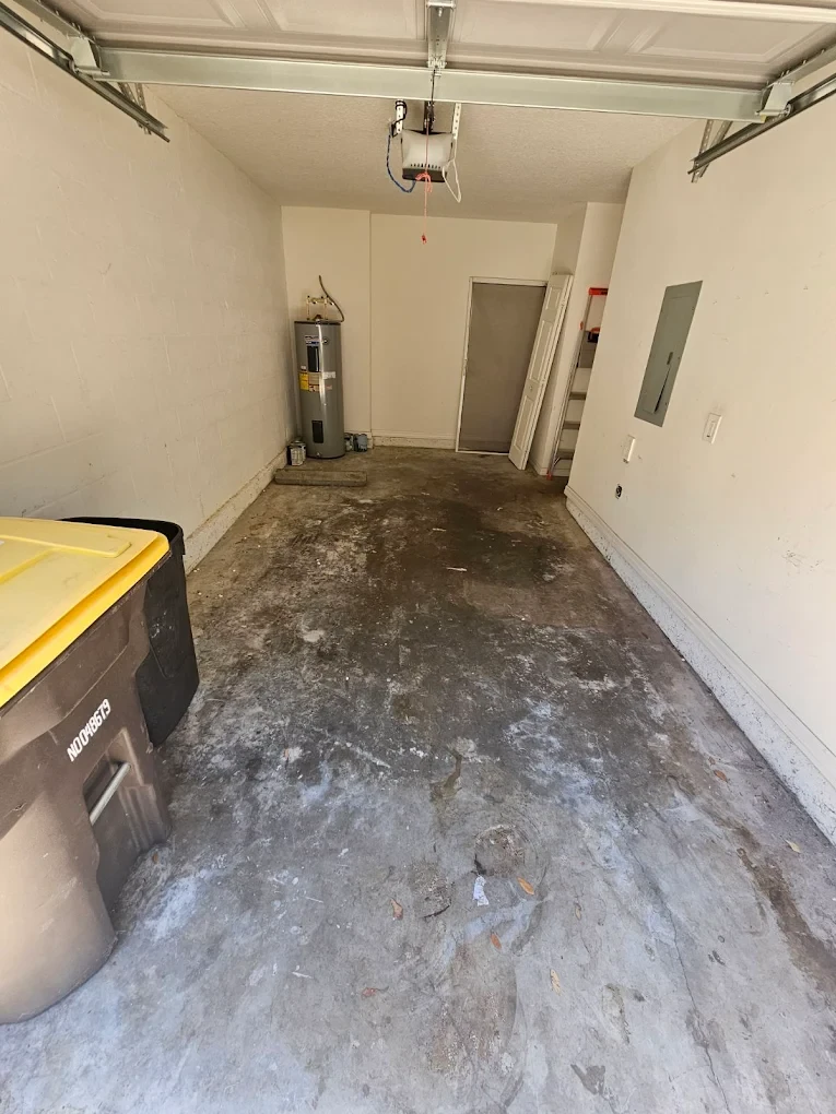Same garage completely cleared and swept after the MLR cleanout